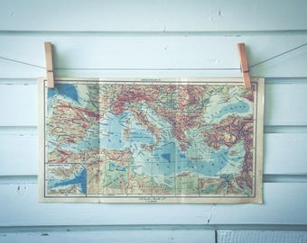 1951 Vintage Mediterranean Map