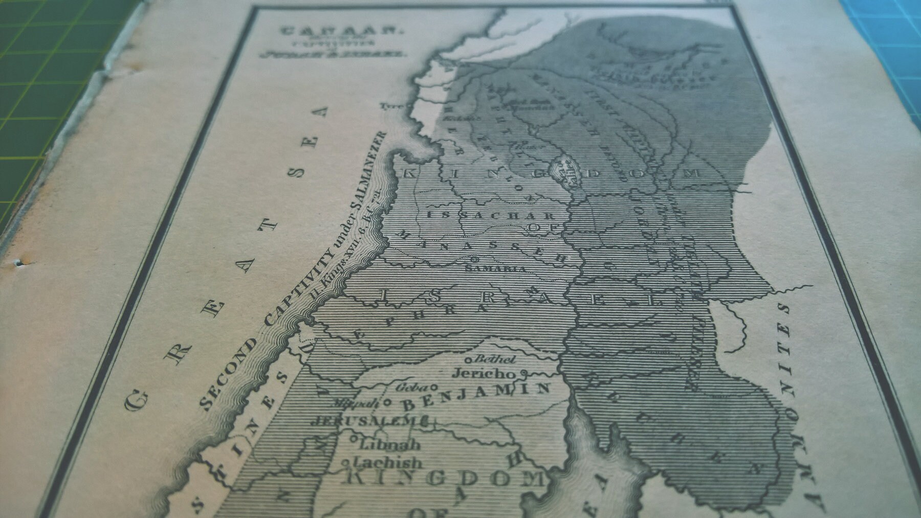 1823 Vintage Land of Canaan Map