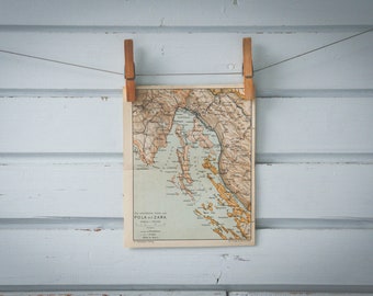 1915 Vintage Kvarner Bay Map