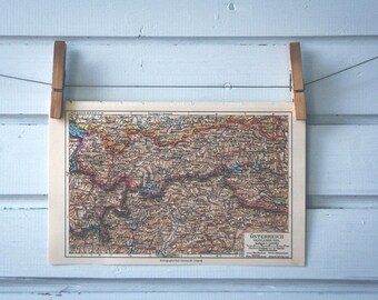 1932 Vintage West Austria Map