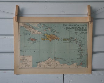1941 Vintage West Indies Map