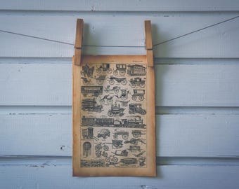 1913 Vintage Vehicles Lithograph Illustration