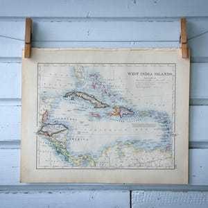Mapa antiguo del Caribe de 1904