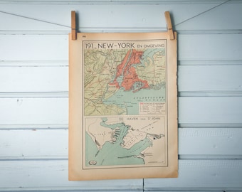1941 Vintage Map of New York