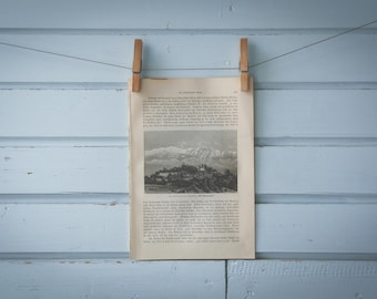 1897 Vintage Santiago Lithograph Illustration