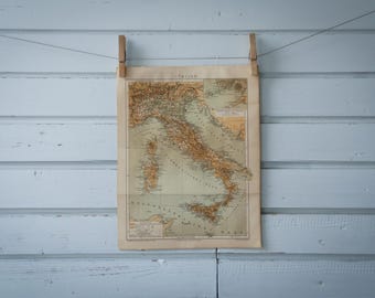 1887 Vintage Map of Italy