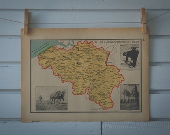 1941 Vintage Belgium Map