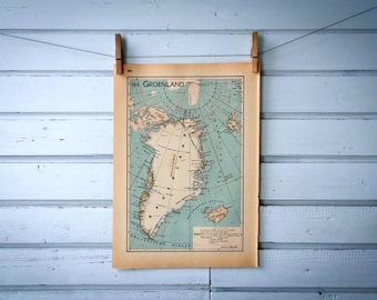 1941 Vintage Map of Greenland