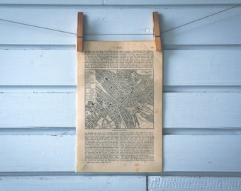 1907 Vintage Map of Rouen