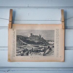 Vintage lithografie van het Alcázar van Segovia, 1894