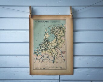 1941 Vintage Map of the Netherlands