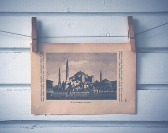 1894 Vintage Hagia Sophia Lithograph Illustration
