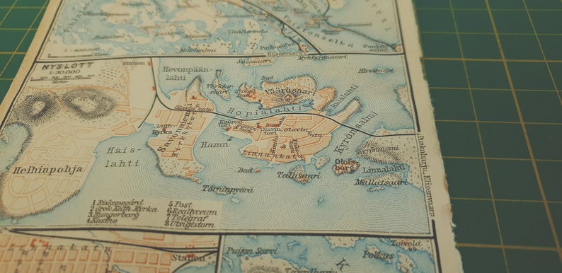 1912 Vintage Savonlinna & Kuopio Map image 6