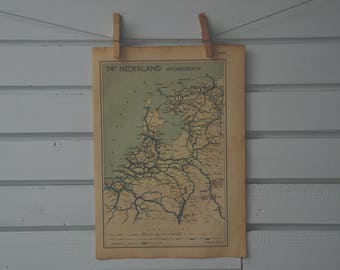1941 Vintage Map of the Netherlands