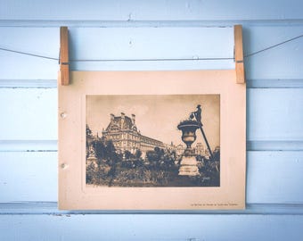 1910s Vintage Paris Tuileries Gardens Illustration