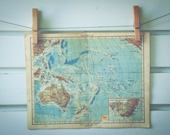 1951 Vintage Oceania Map