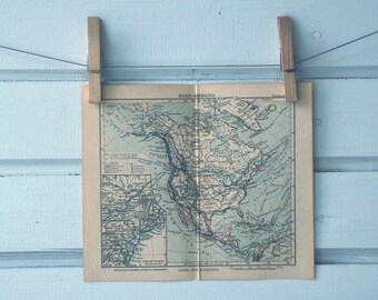 1896 Vintage North America Map