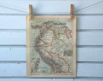 1894 Vintage Map of Northern Part of South America