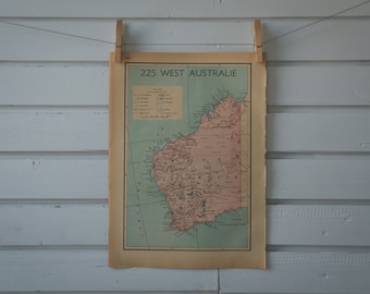 1941 Vintage West Australia Map