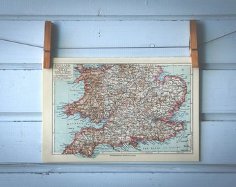 1925 Vintage South England Map