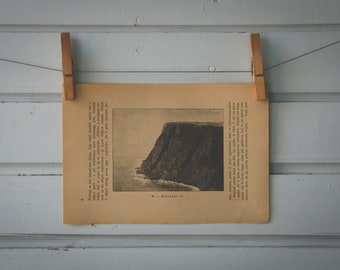 1892 Vintage Nordkapp Lithograph Illustration