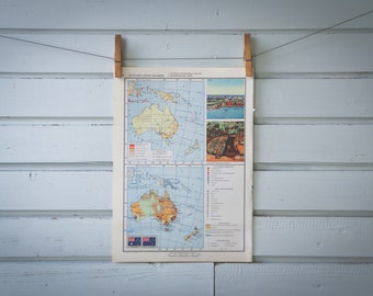 1967 Vintage Map of Australia