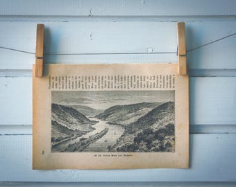 1890 Vintage Meuse Lithograph Illustration