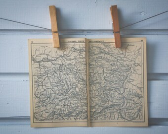 1910s Vintage North Switzerland Map