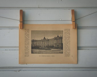 1892 Vintage Berlin Faculty of Law Lithograph Illustration