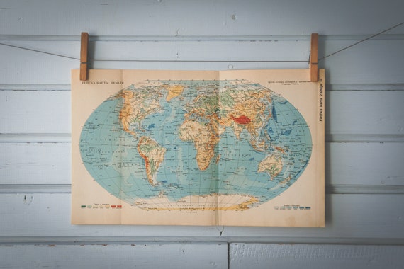 1938 Vintage World Map