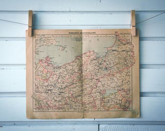 1886 Vintage North Poland Map
