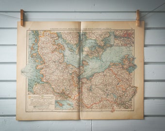 1901 Vintage North Germany Map