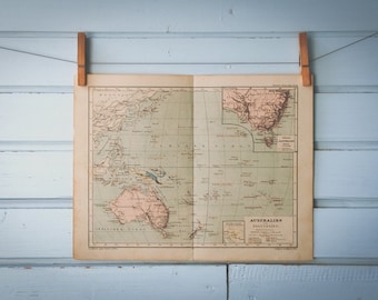 1897 Vintage Oceania Map