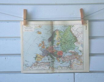1938 Vintage Map of Europe