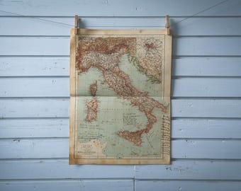 1904 Vintage Map of Italy