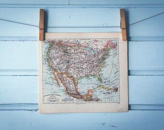 1929 Vintage Map of USA