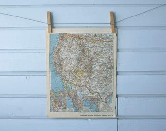 1938 Vintage Western USA Map