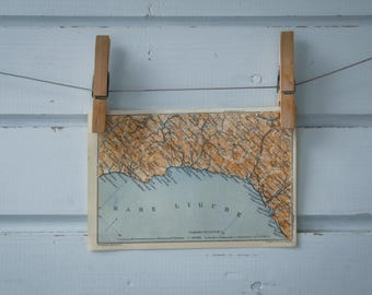 1931 Vintage Central Italian Riviera Map