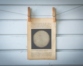 1895 Vintage Sun Lithograph Illustration