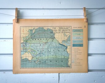 1941 Vintage Map of the Pacific Ocean