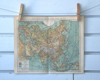 1894 Vintage  Map of Asia