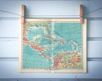 1956 Vintage Central America Map