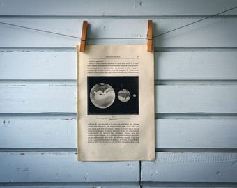 1884 Vintage Mars Opposition Sizes Illustration