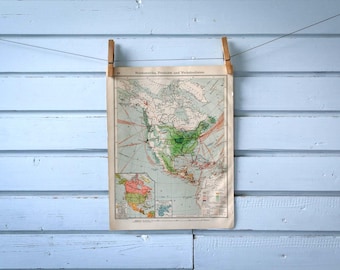 1907 Vintage North America Economy Map