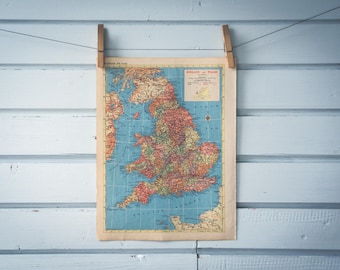 1954 Vintage England & Wales Map