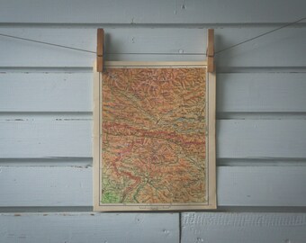 1961 Vintage Northwest Slovenia & South Austria Map