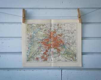 1907 Vintage Map of Berlin
