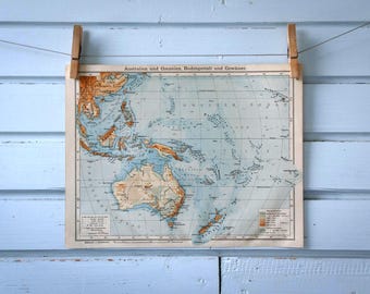 1907 Vintage Oceania Map