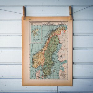 Carte vintage de la Scandinavie, 1941