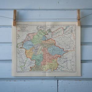 Mapa antiguo de Alemania del siglo XI de 1907